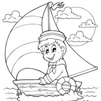 Marinero en un barco de vela