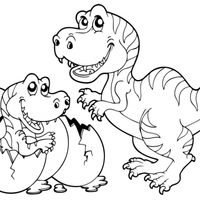 Mamá y bebé dinosaurio